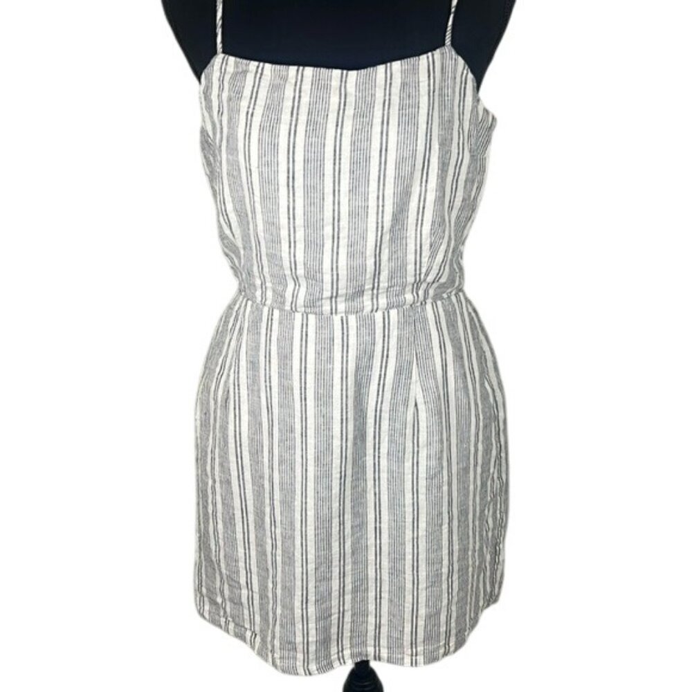 Garage white/gray striped minidress M medium